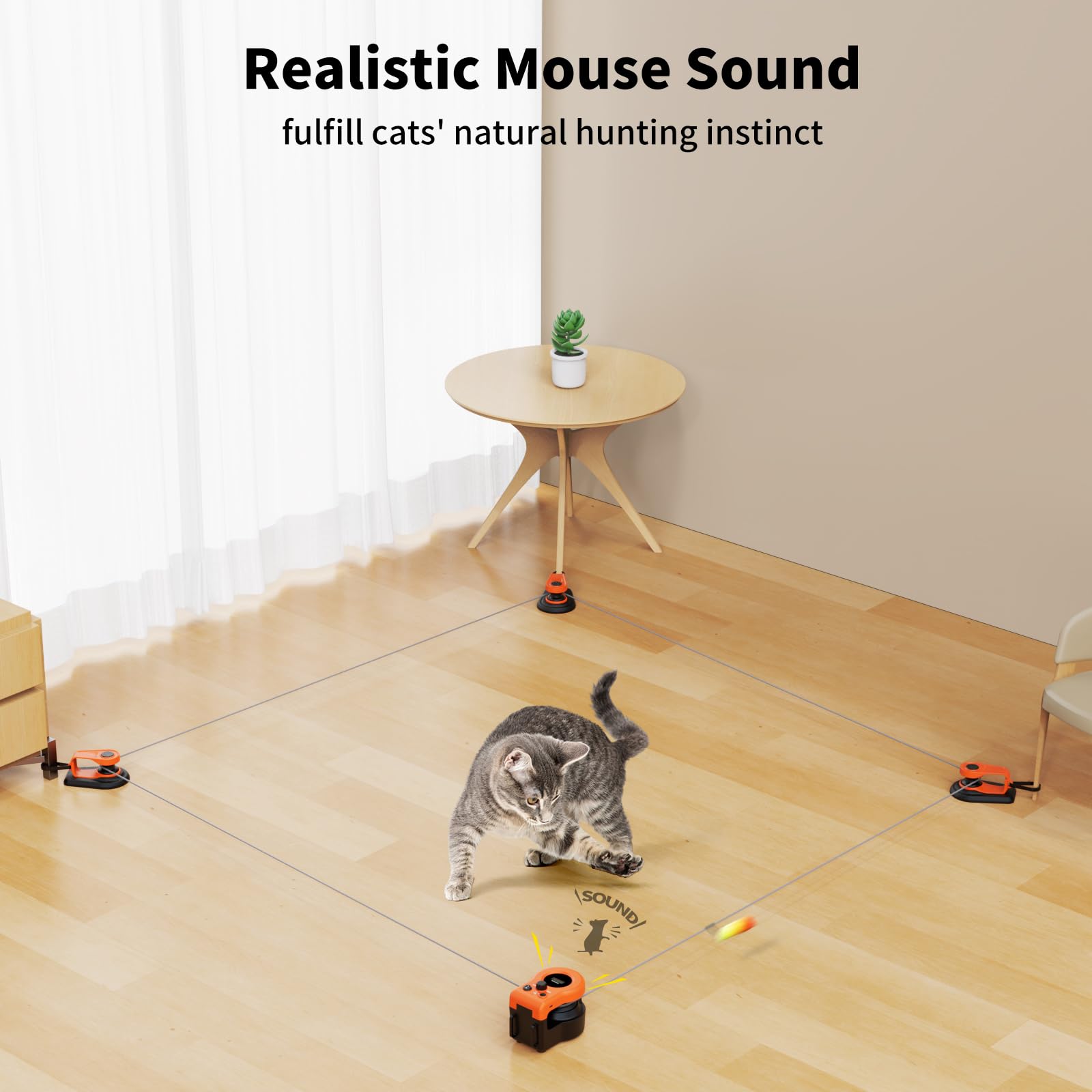 AsFrost upgraded cat toy treadmill mouse sounds enhance instinct-driven chase.