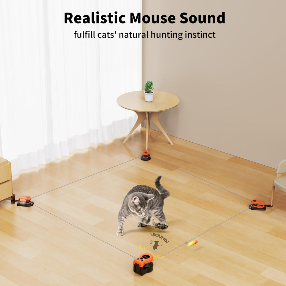 AsFrost upgraded cat toy treadmill mouse sounds enhance instinct-driven chase.
