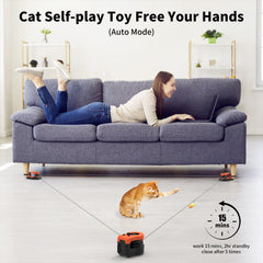 AsFrost upgraded cat toy treadmill remote control focuses on user-directed playtime.