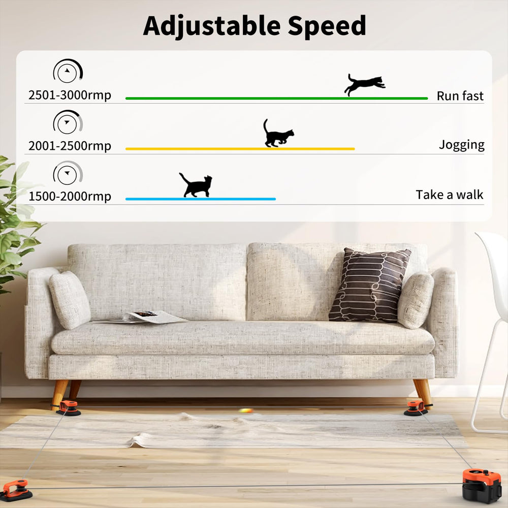AsFrost upgraded cat toy treadmill side view highlights compact design for small spaces.