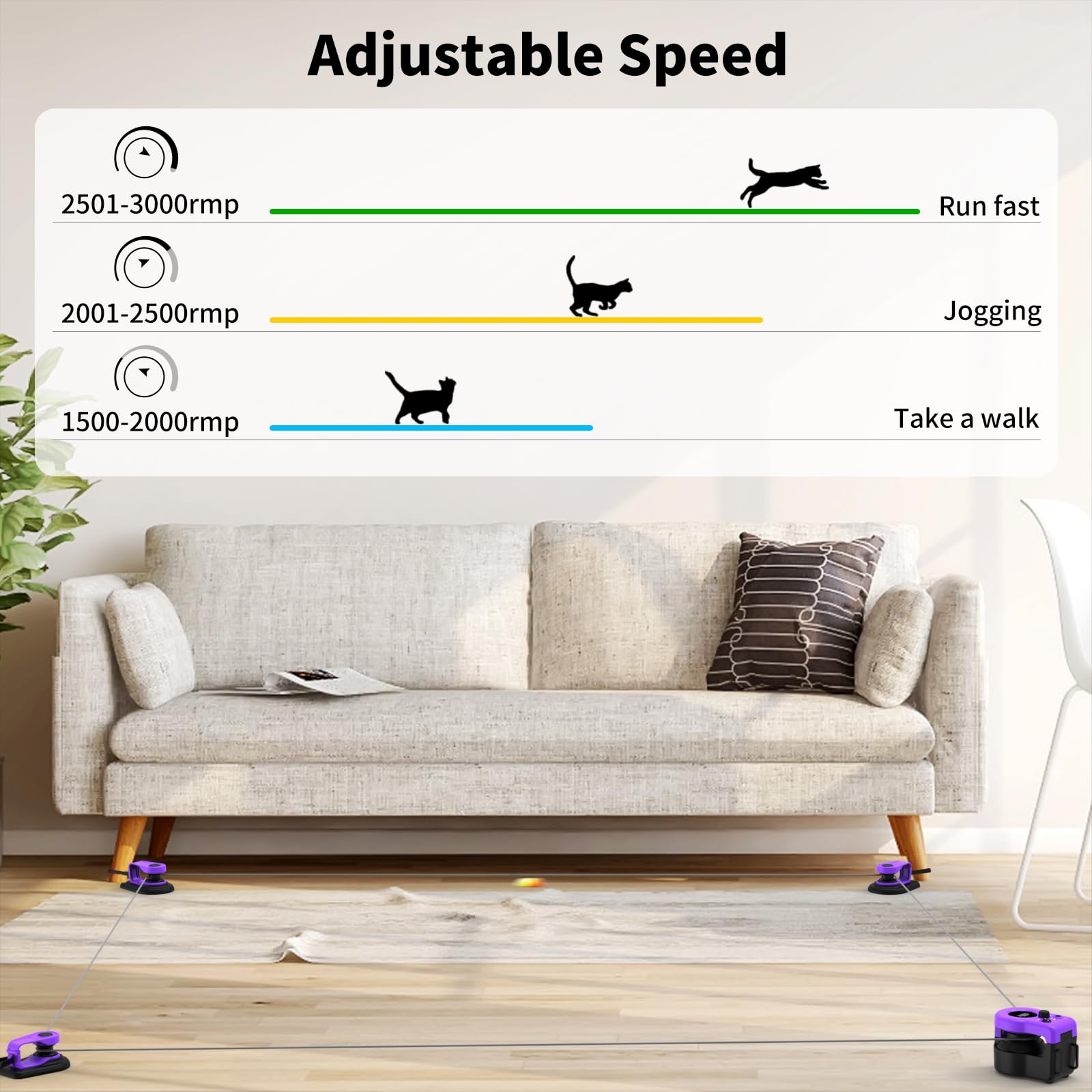 AsFrost Upgraded Interactive Cat Toy auto/manual mode enables adaptable play for kittens and adults.