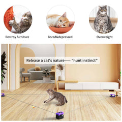 AsFrost Upgraded Interactive Cat Toy DIY trajectory clips enable customizable chase paths.
