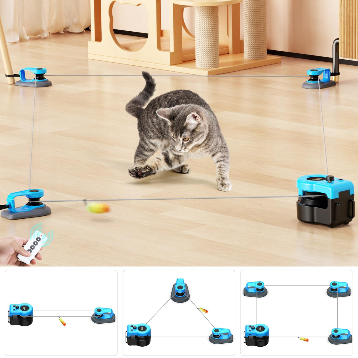 AsFrost upgraded interactive cat toy in auto mode helps keep indoor cats active and entertained.
