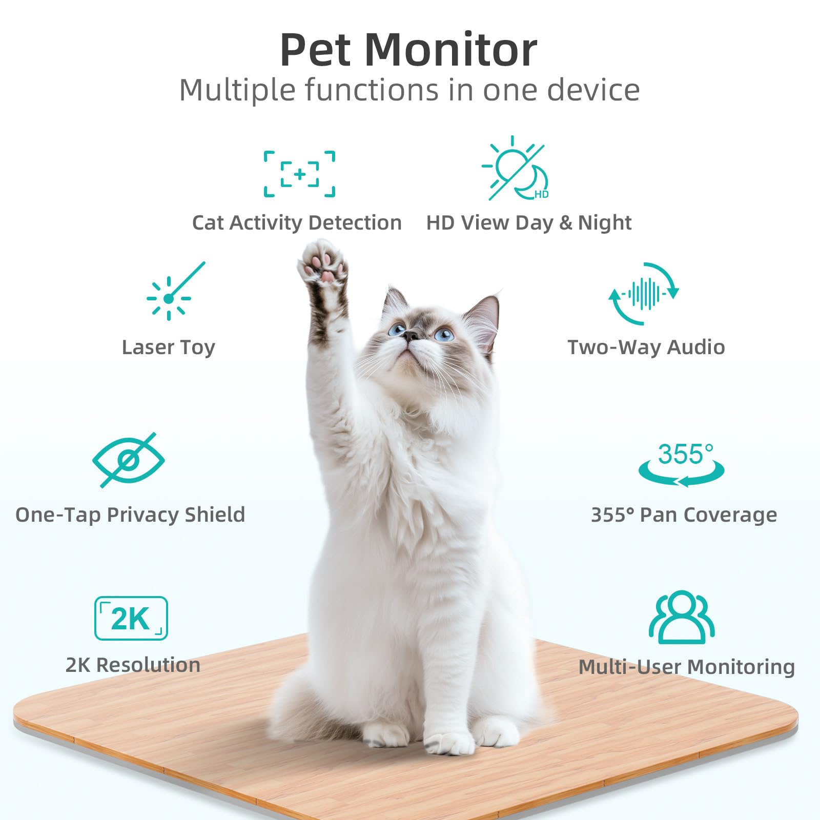 ASFSKY Pet Camera 2K privacy shield provides quick lens cover for private moments