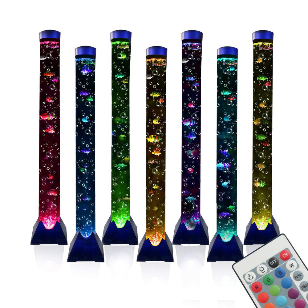 Asifu 4FT bubble tube lamp front view showing mood lighting with color options