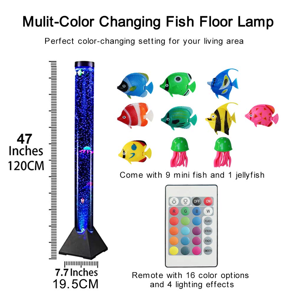 Asifu 4FT tall bubble tube lamp with a stable base for corner placement