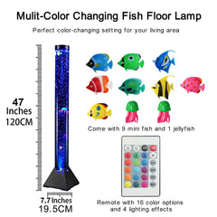 Asifu 4FT tall bubble tube lamp with a stable base for corner placement