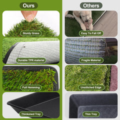 ASKIZ large dog potty top view demonstrates soft, taller grass for comfortable potty breaks