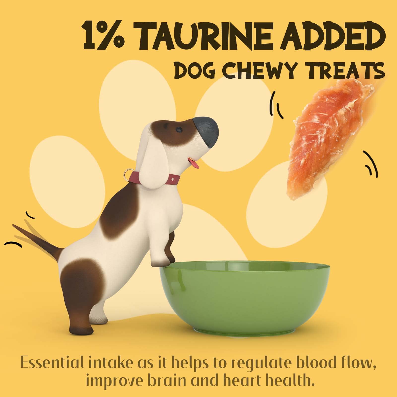ASMPET chicken breast jerky close-up shows protein-rich, low-fat snack for dogs.