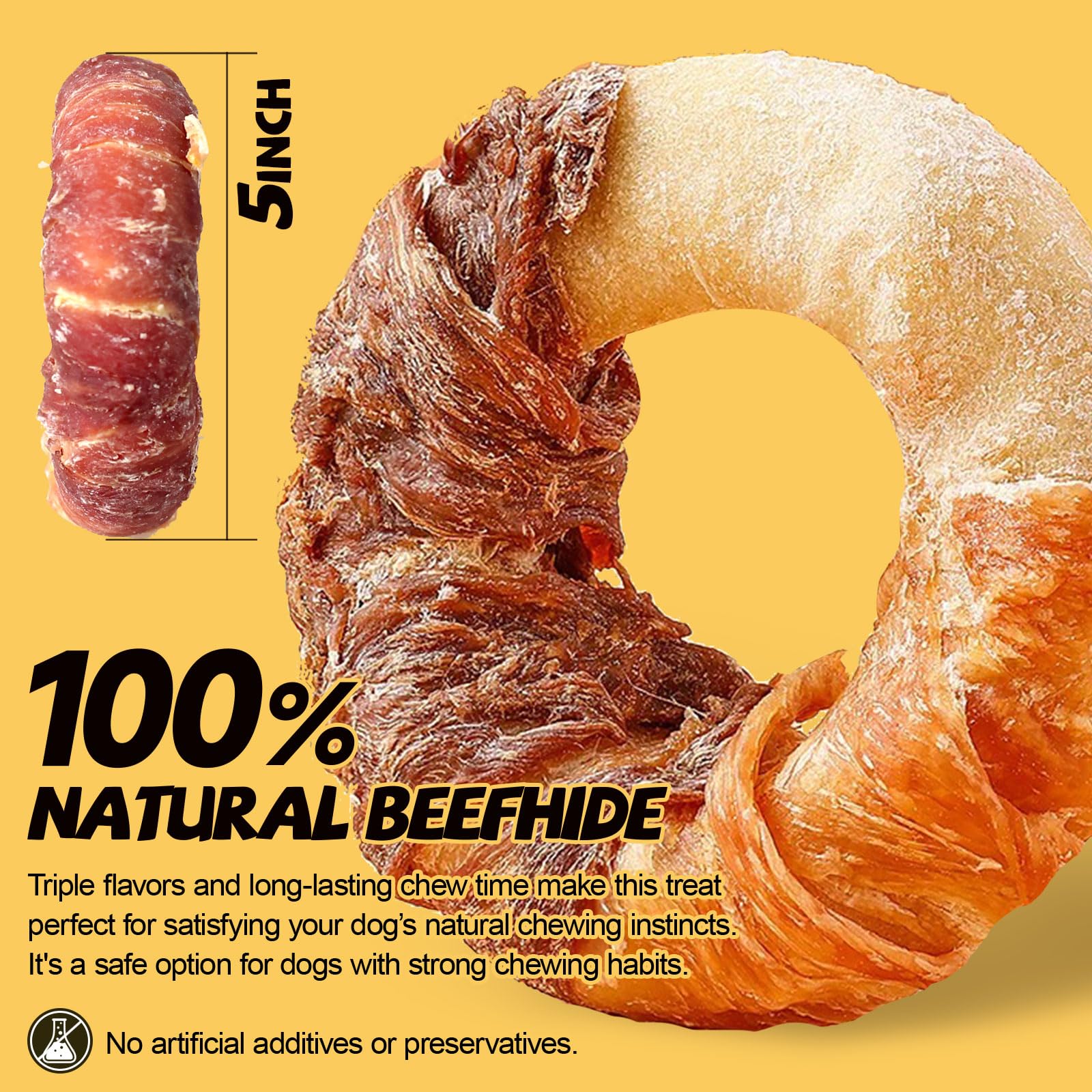 ASMPET dog donut treats pack-4: 4-inch donuts offer satisfying, longer chewing sessions
