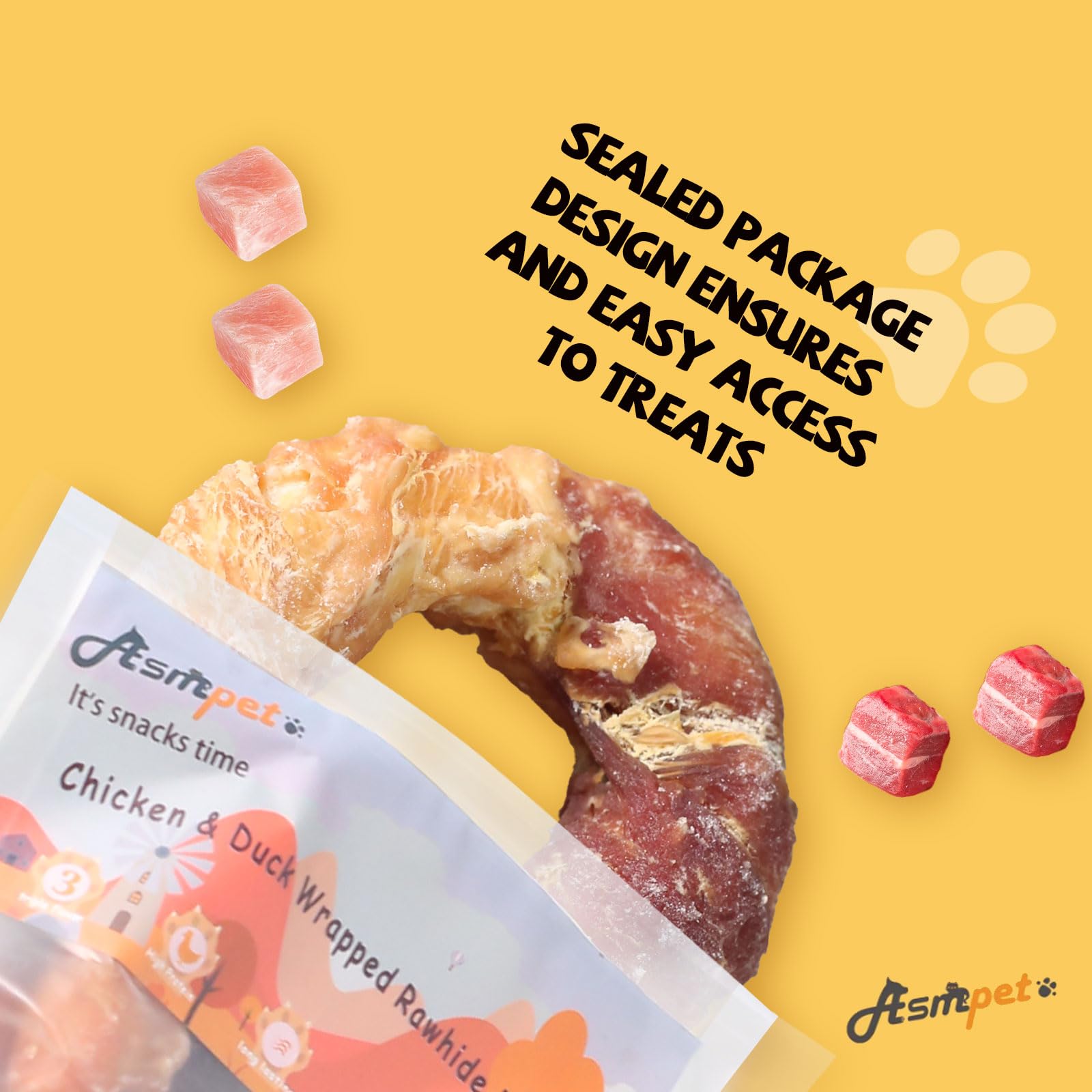 ASMPET dog donut treats pack-7: aroma of chicken and duck for tasty rewards