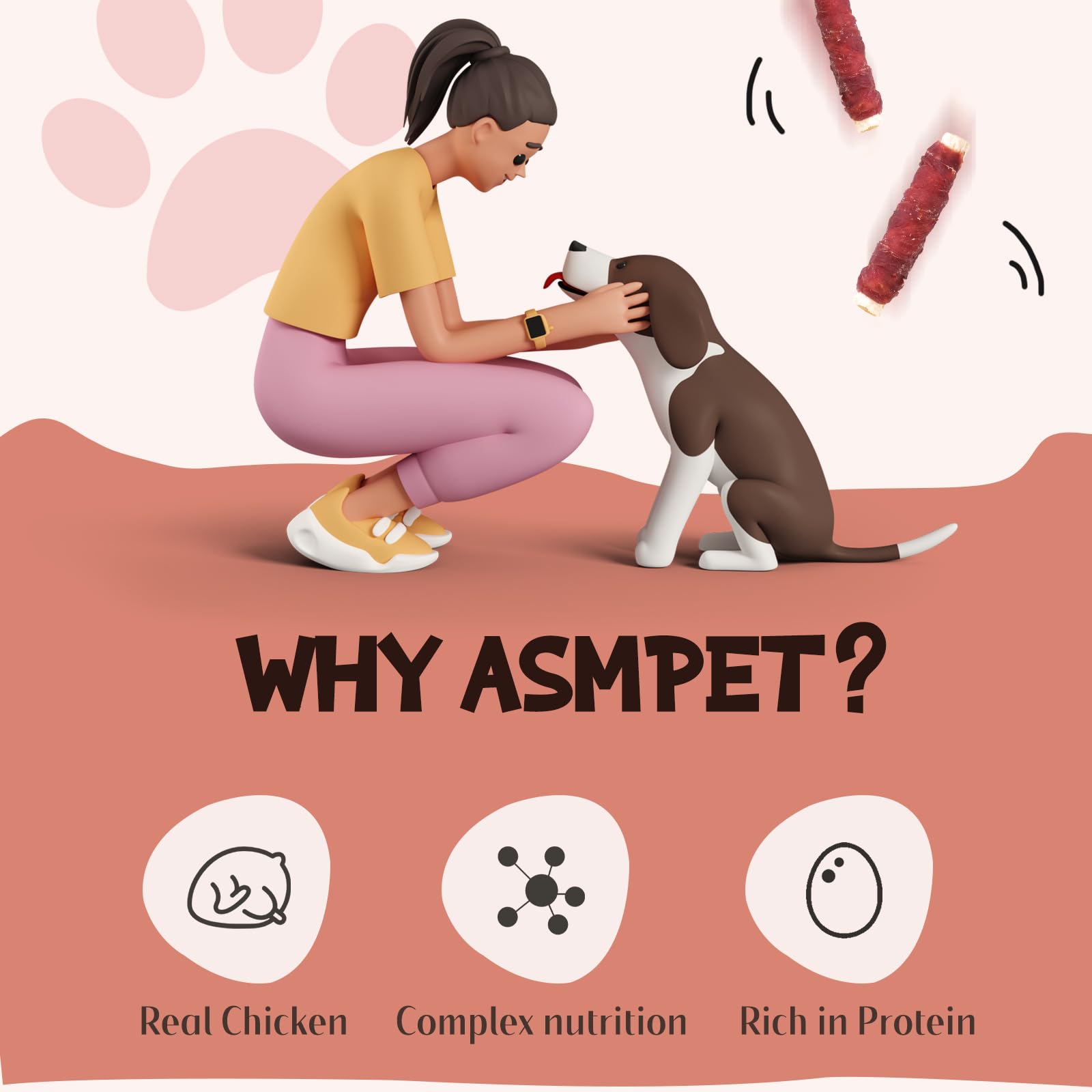 ASMPET dog bones no artificial ingredients for wholesome composition