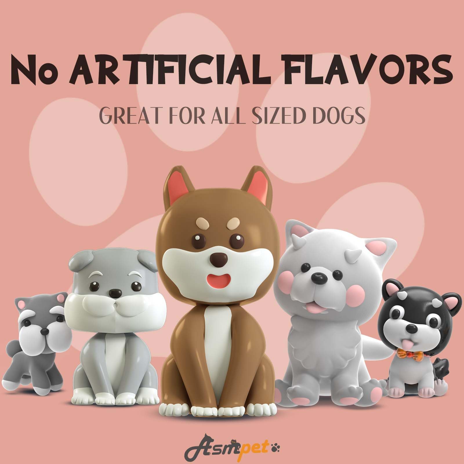 ASMPET dog bones stress-relief-chew demonstrates calming chewing action