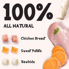ASMPET dog bones showing sweet-potato-inside texture for tasty rewards