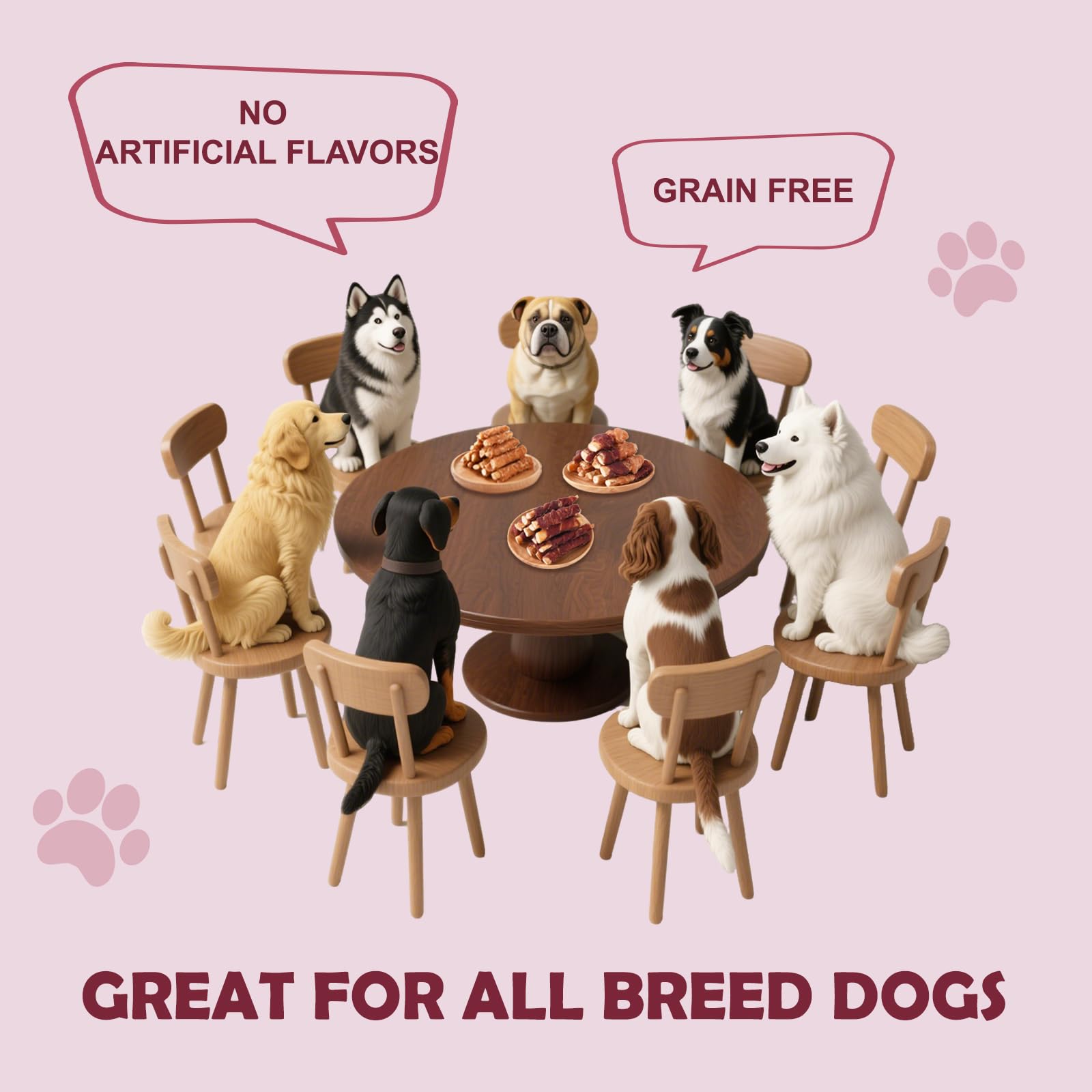 ASMPET dog treats demonstrating dental-care action during chewing