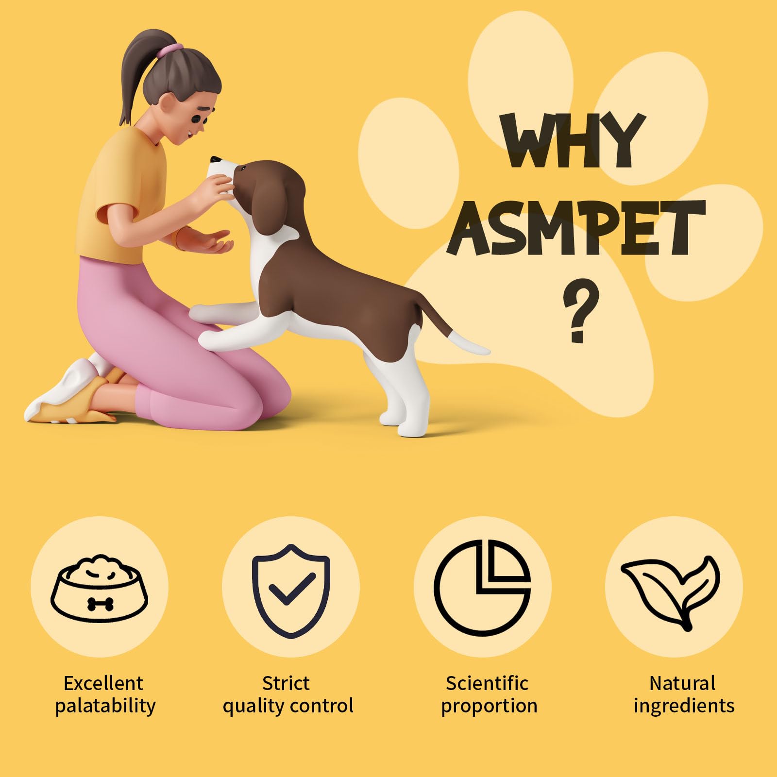 ASMPET skin-coat support image highlighting omega-rich cod benefits for healthy fur