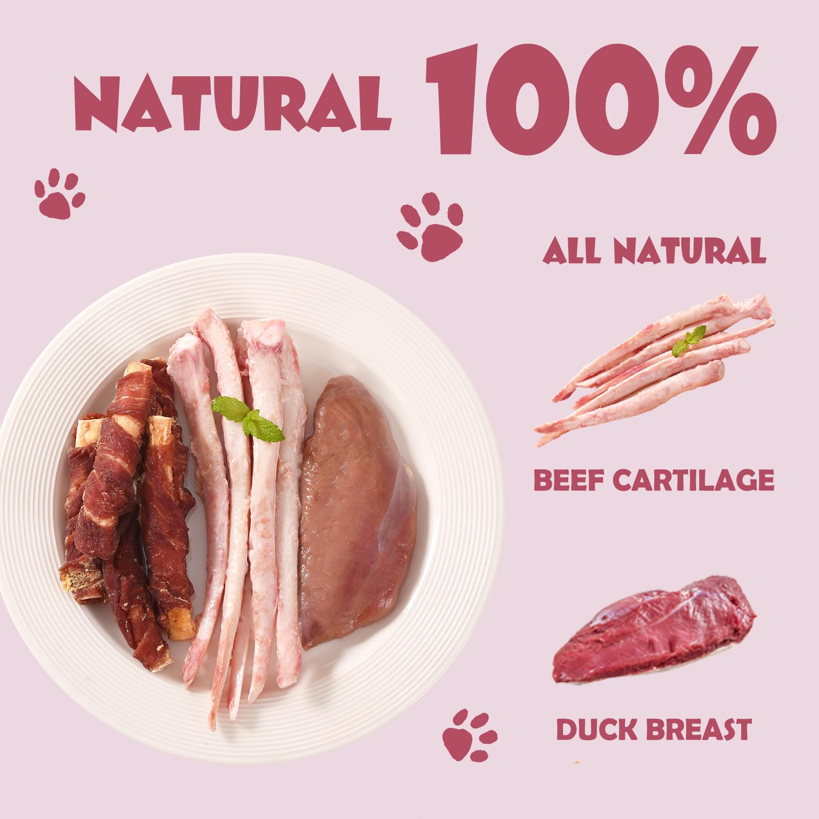 ASMPET duck breast chew closeup showing protein-rich snack