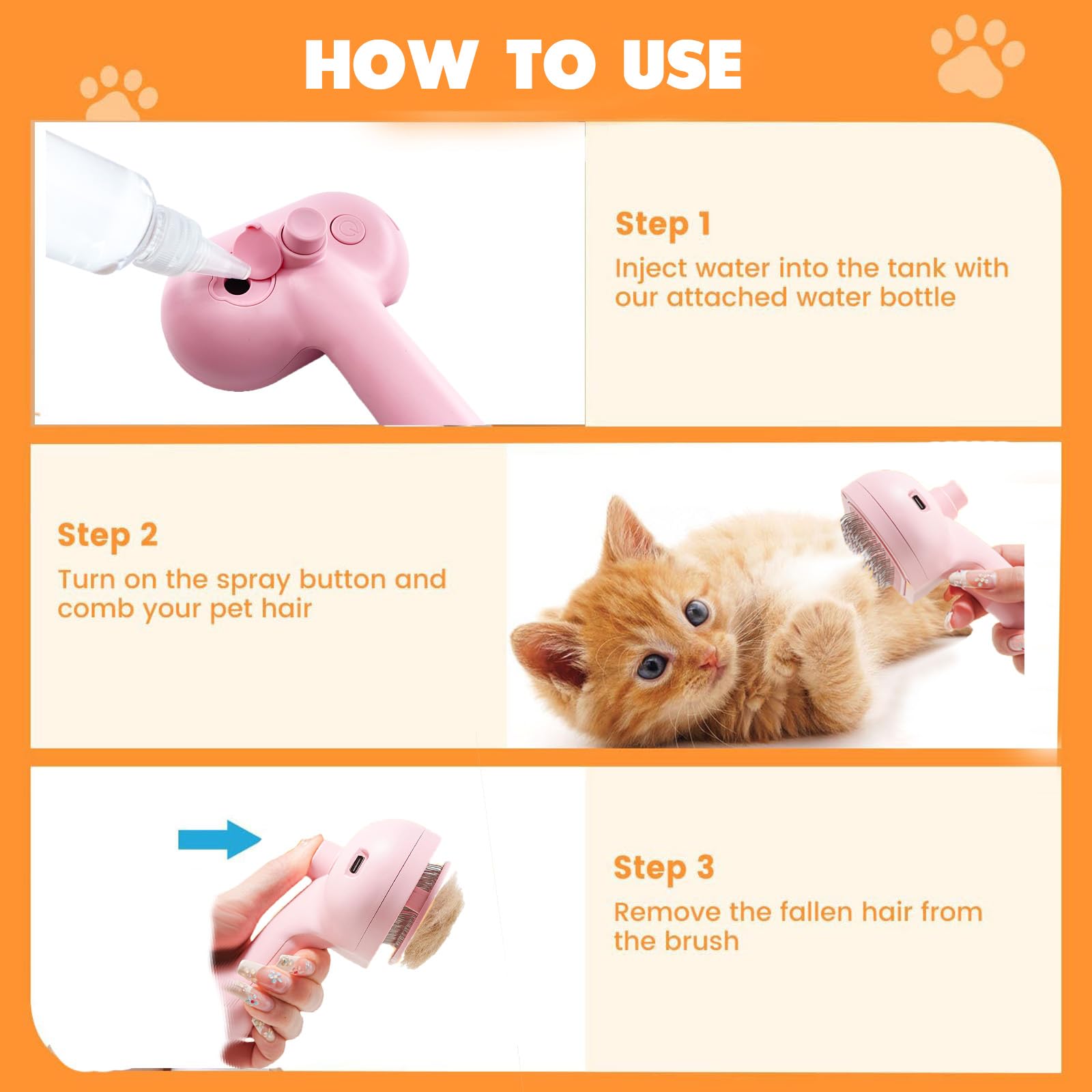 ASNCIZBR ultra-gentle bristles protect sensitive skin during deshedding