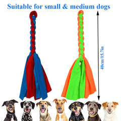ASOCEA dog rope toy closeup shows soft fleece weave for comfortable chews