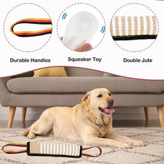 ASOCEA dog tug toy with two handles for easy grip during training