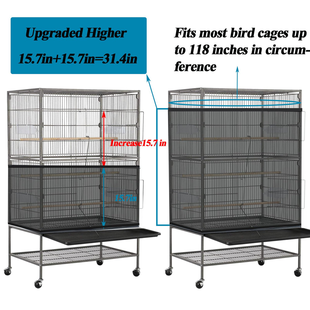 ASOCEA large bird cage cover with breathable nylon mesh for airflow.