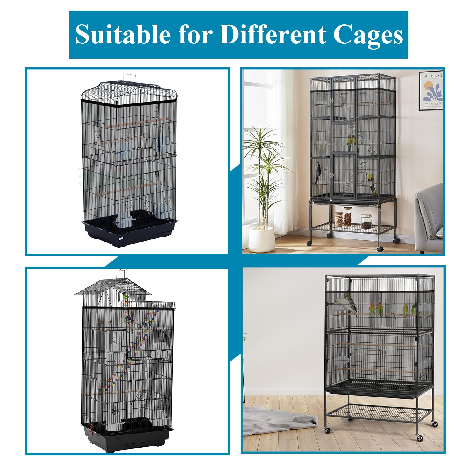 ASOCEA large capacity size fits most cages, easy to clean.