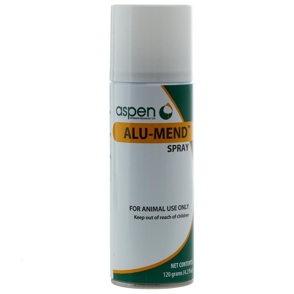 Aspen Veterinary Resources Alu-Mend spray-on bandage provides breathable wound protection.