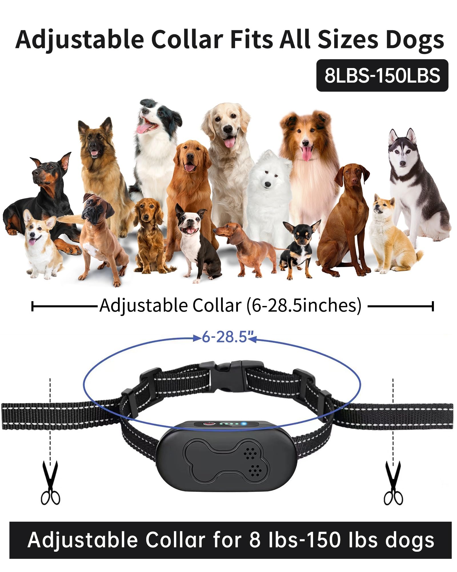 Asrcs IPX7 waterproof dog collar ready for wet-weather training.