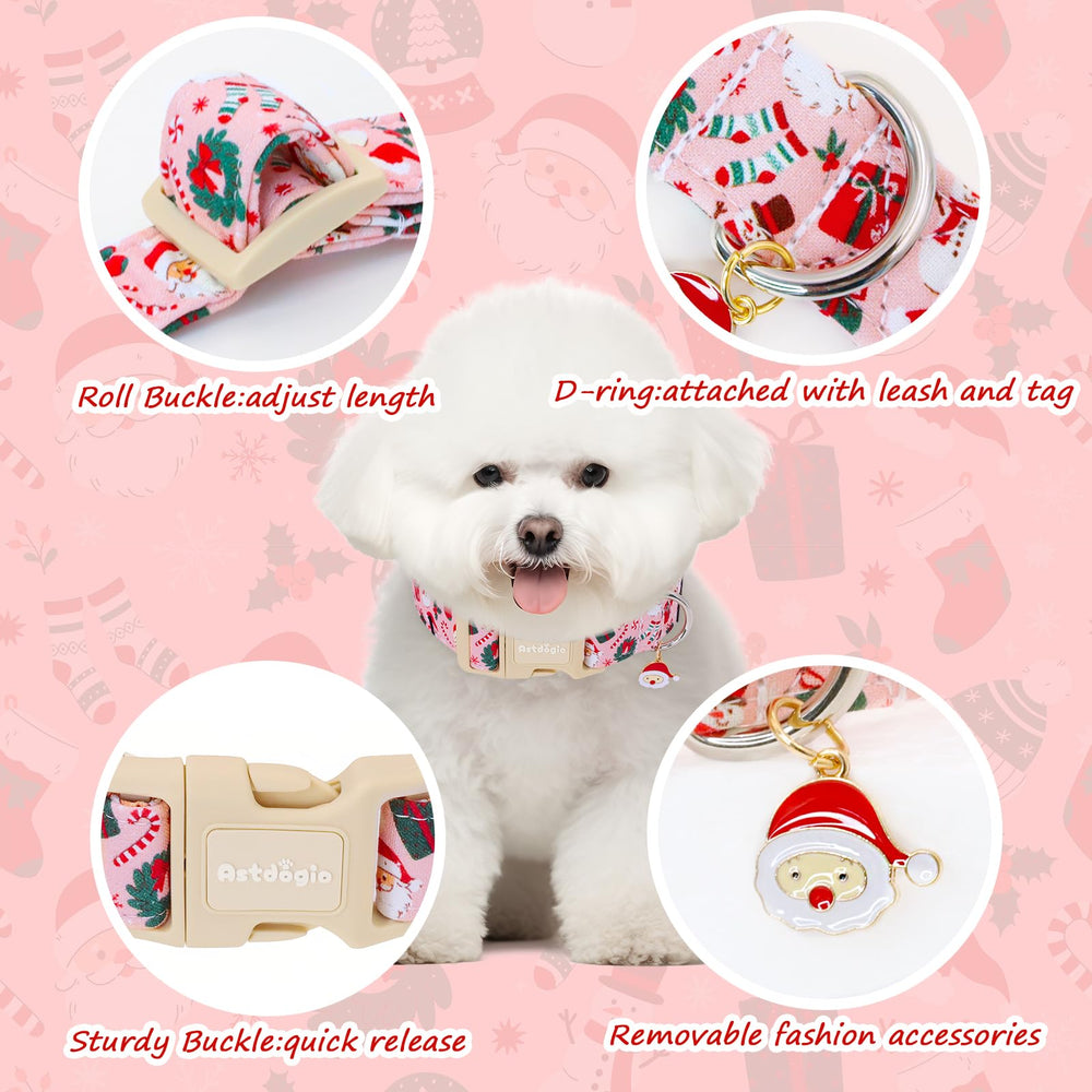 Astdogio dangling Santa charm wiggles, adding playful charm during walks.