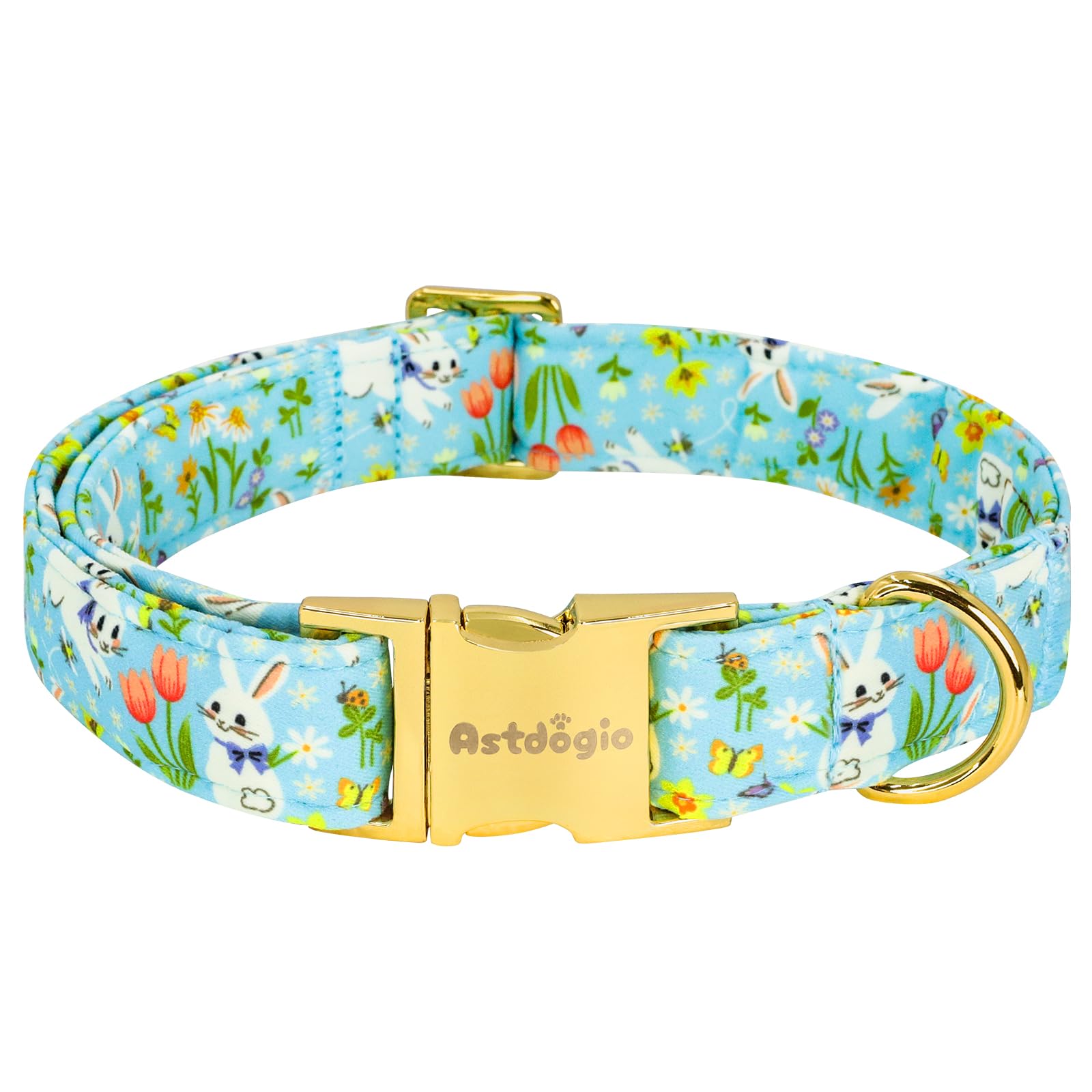 Astdogio Easter collar XS close-up highlights soft cotton fabric for gentle, everyday comfort.