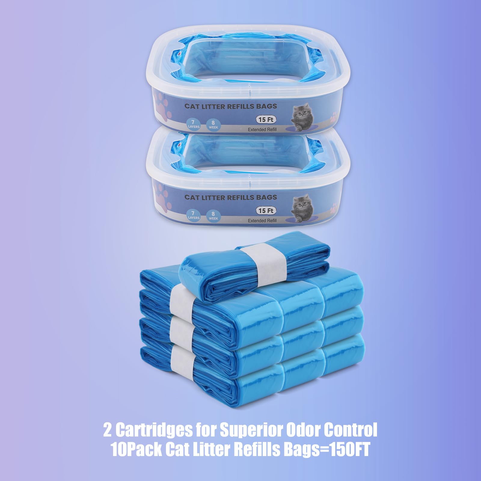 Astrallgn cat litter refill blue knot-bottom ensures mess-free disposal.