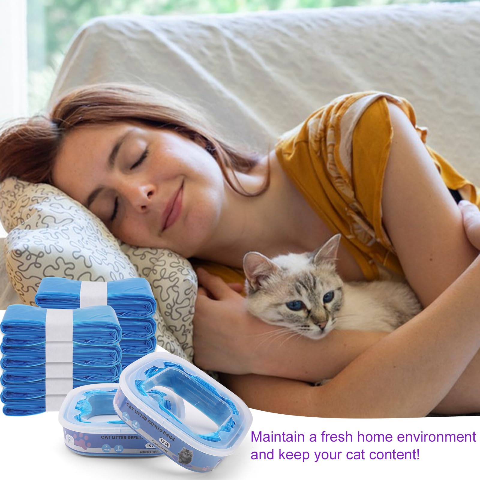 Astrallgn cat litter refill blue multi-cat usage suggests suitability for households with several felines.