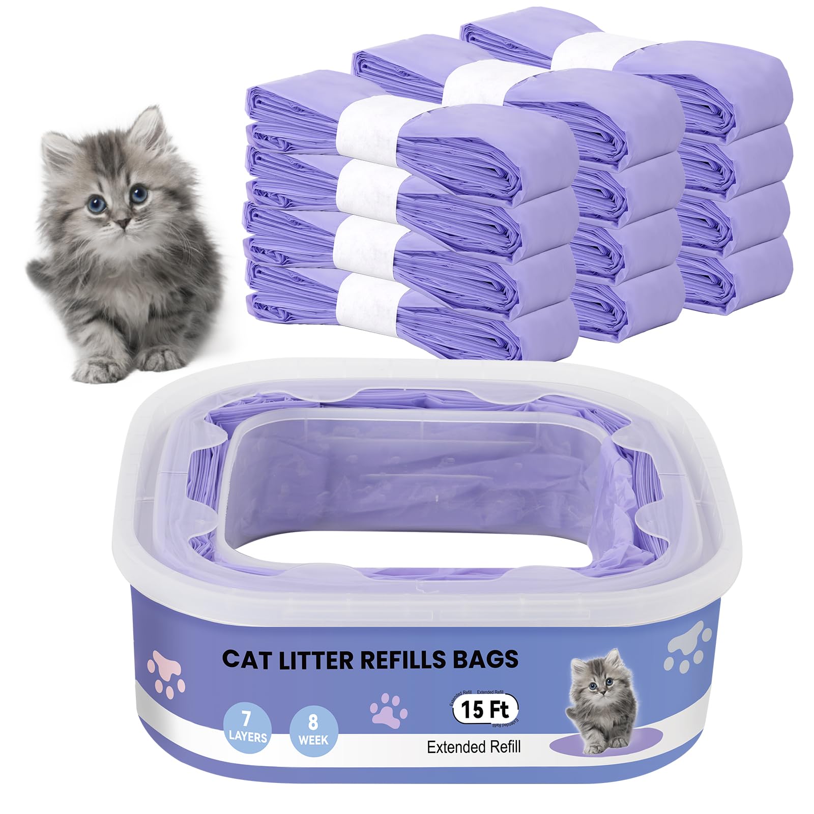 Astrallgn cat litter refills 12-pack purple deliver long-lasting odor control