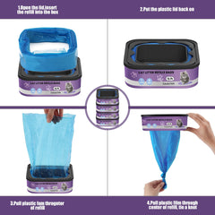 Astrallgn refill bag being inserted into a Litter Genie cartridge