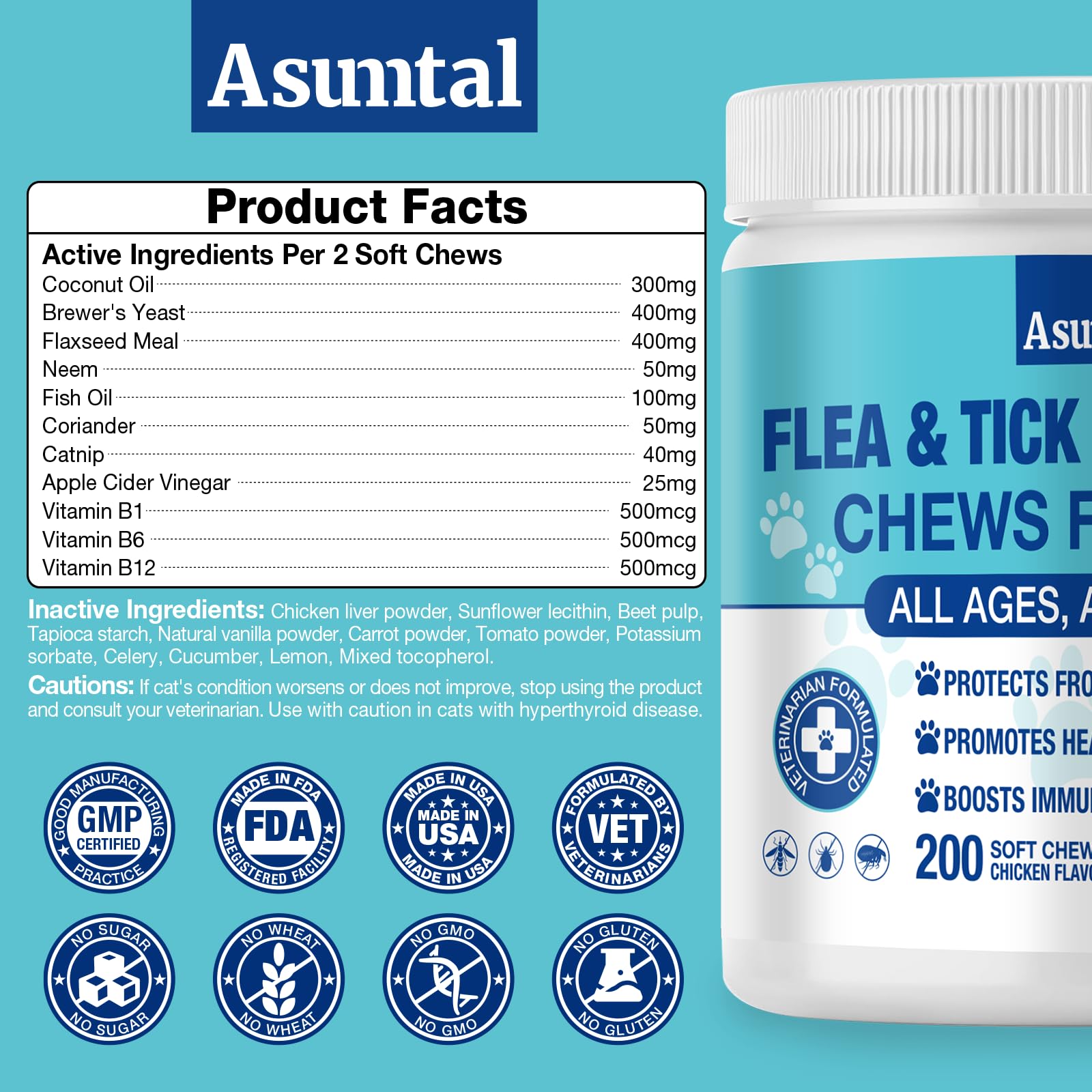 Asumtal coat-shine-cat-chews capture glossy fur and skin health