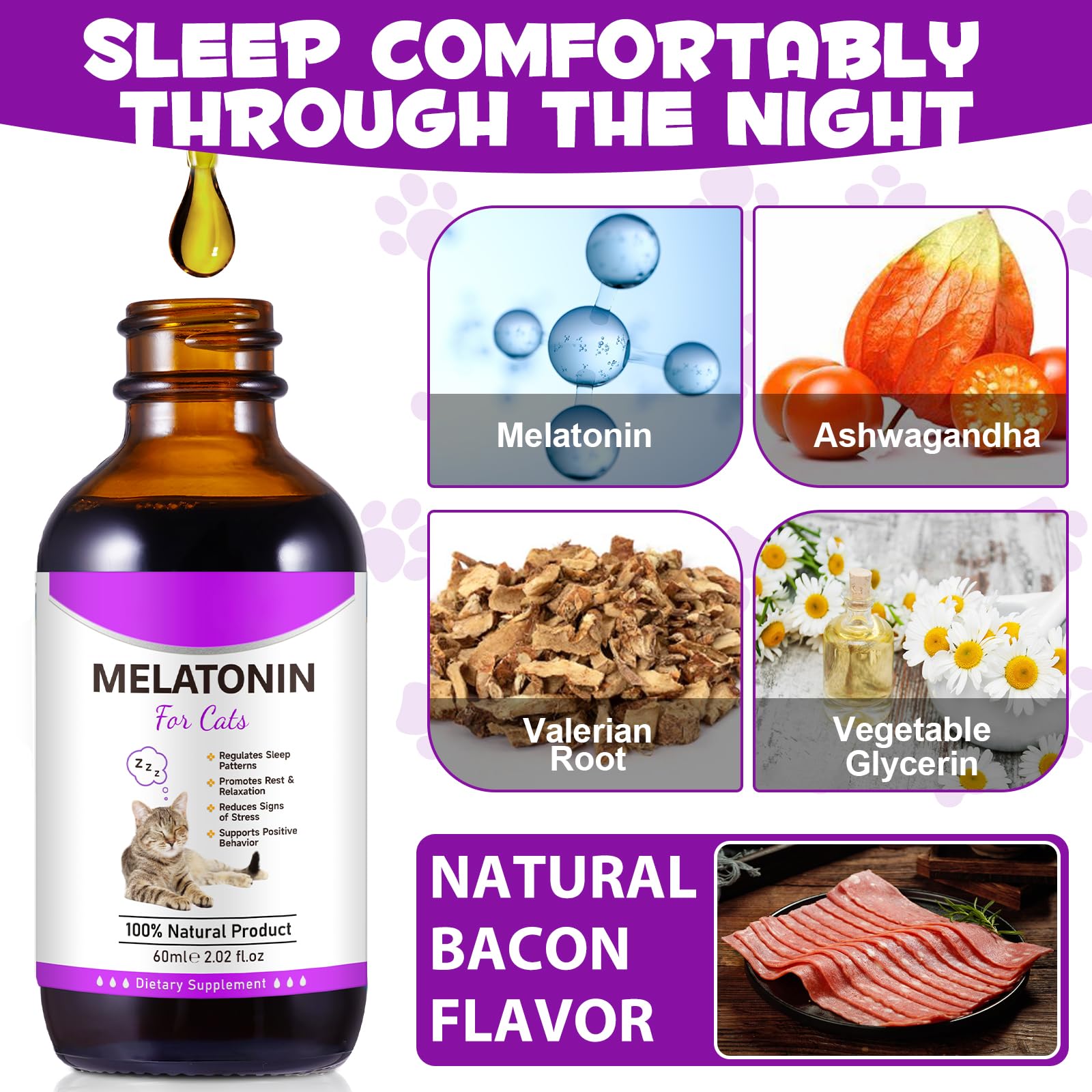 Asusxcli Melatonin cat treats dosing scoop for easy serving.