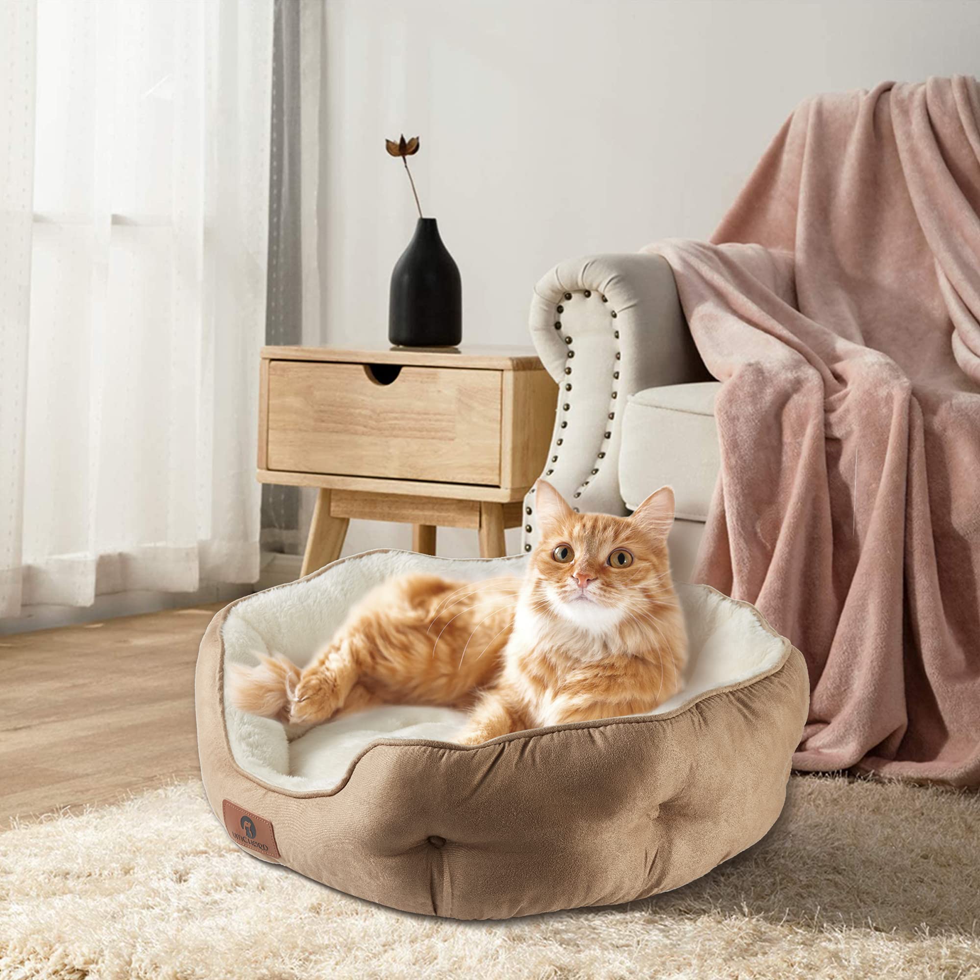 Asvin-bed-water-resistant-oxford-bottom resists spills for easier maintenance.