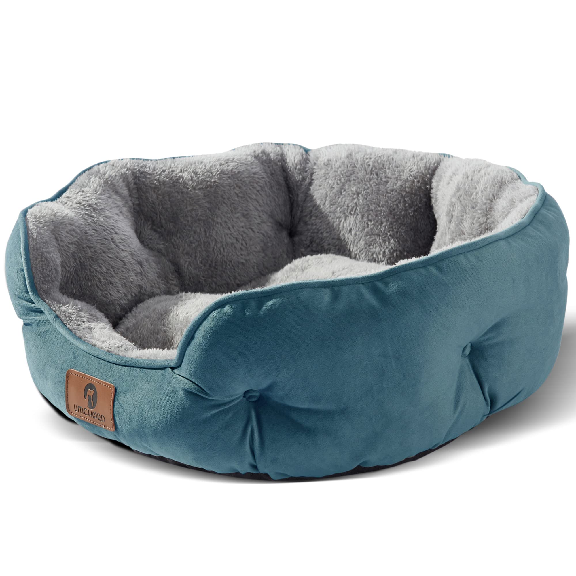 Asvin small dog bed soft Sherpa fleece for cozy naps and calm rests.