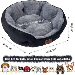 Asvin small dog bed with water-resistant Oxford bottom resists spills.