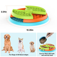 ATDOALL slow-feeder bowl 3-levels non-slip base ensures stable play and cleaner floors