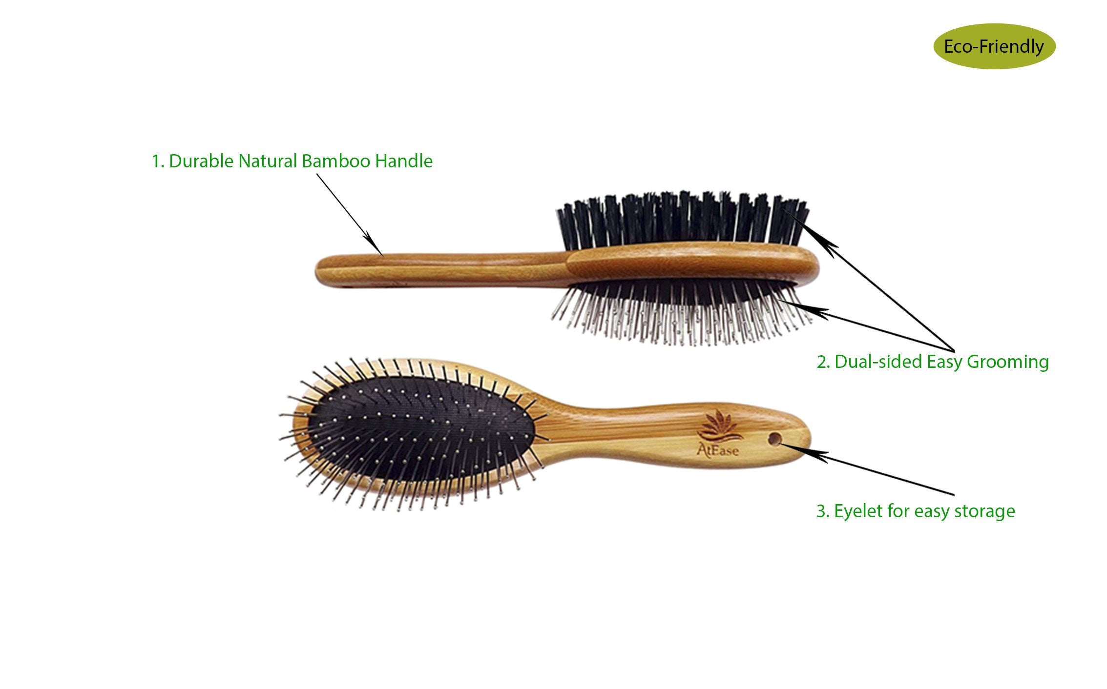 AtEase Accents deshedding bristles in action reduce loose fur during grooming