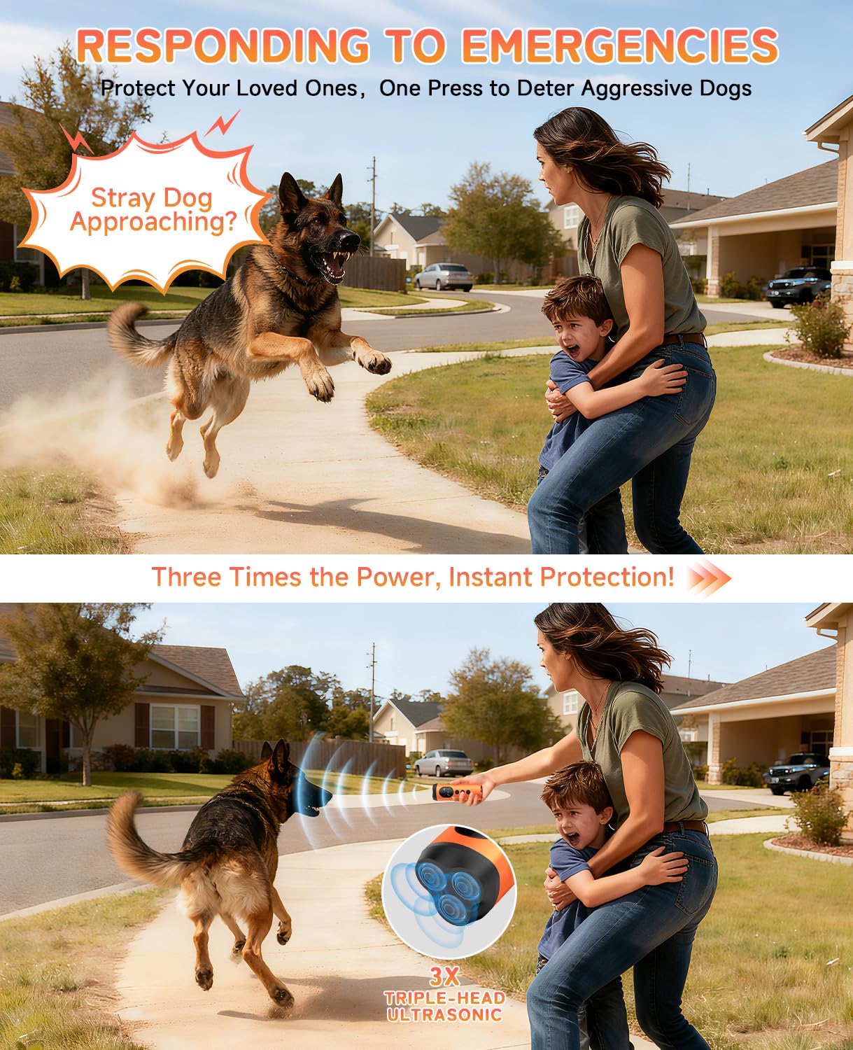 ATESON bark deterrent compact design ready for portable use during walks