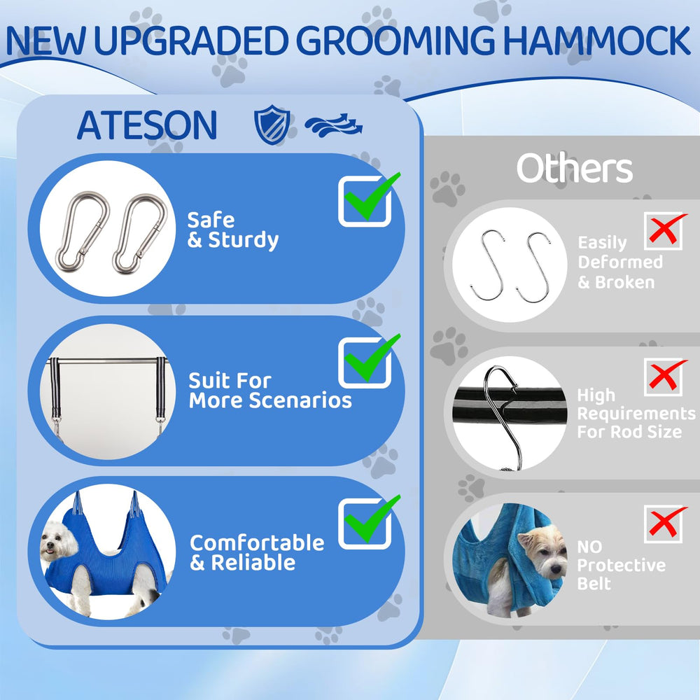 ATESON breathable 3D mesh keeps dogs cool during grooming