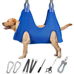 ATESON dog grooming hammock with nail clippers enables precise trimming for large dogs