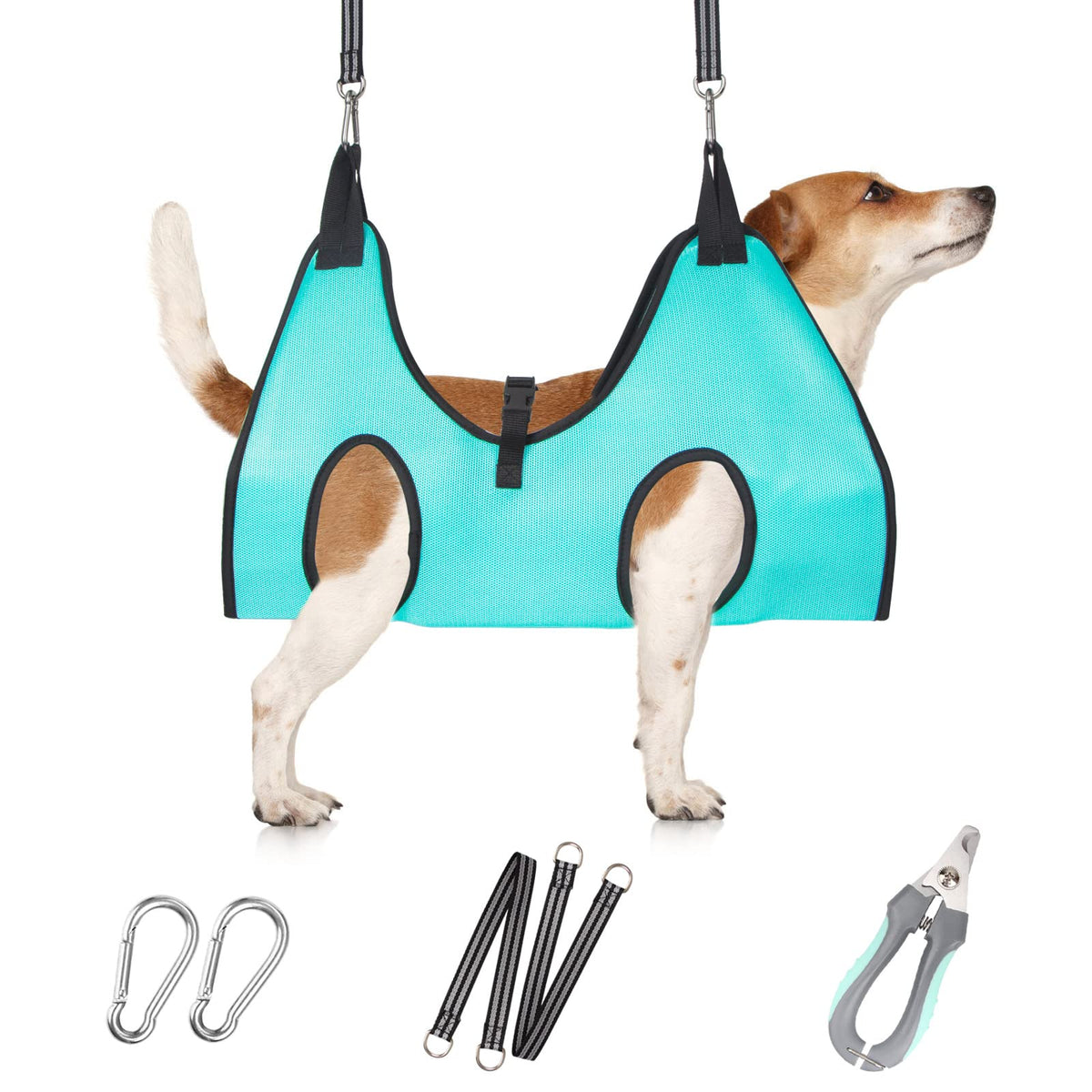 ATESON Dog Grooming Hammock safely holds small dogs during grooming sessions