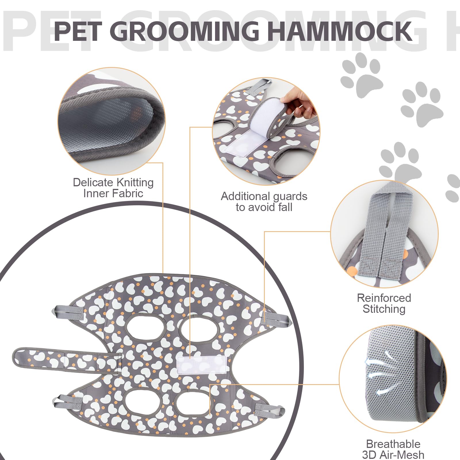 ATESON hammock features velcro middle closure to prevent slipping during trimming.
