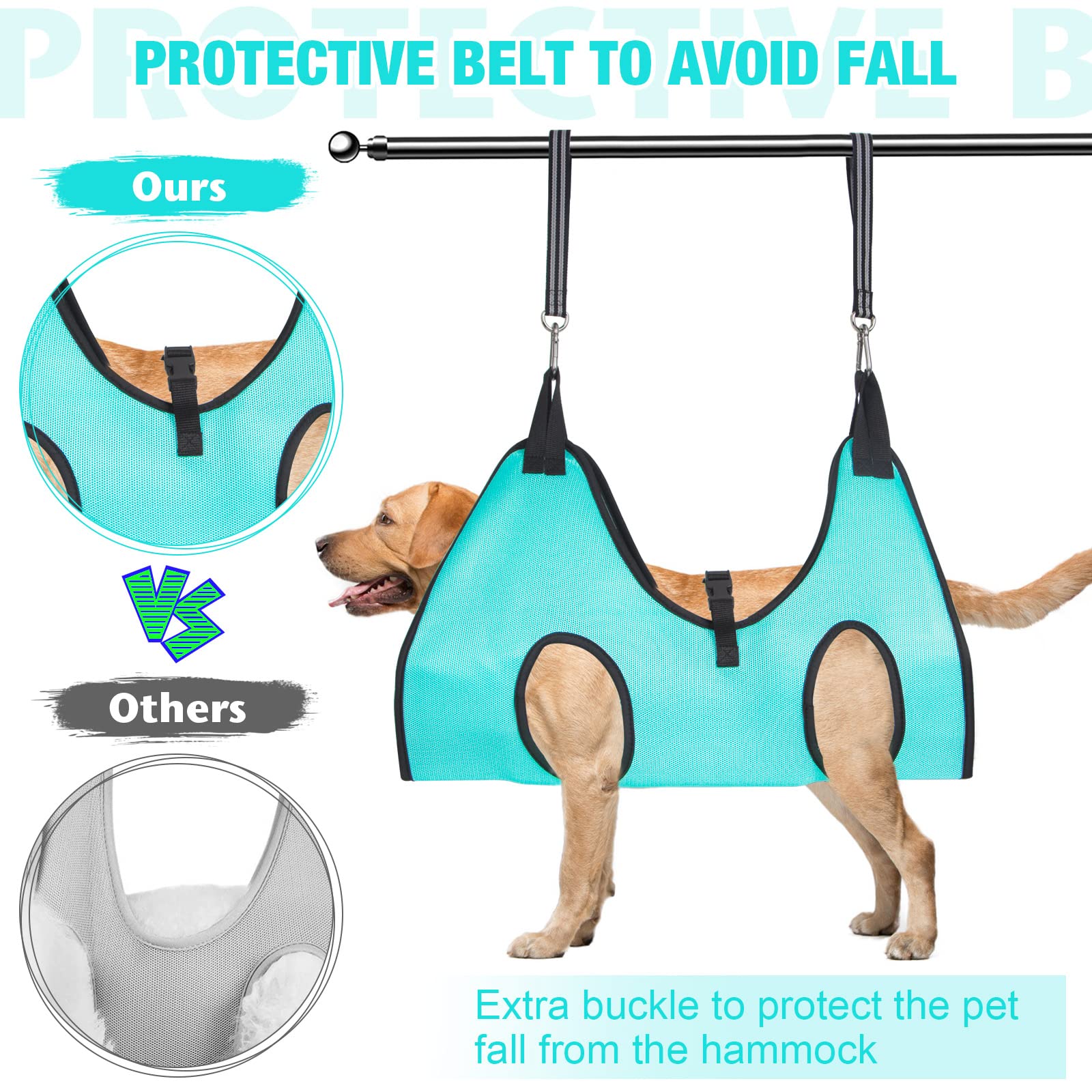 ATESON Hanging Sling assembly secures dog for grooming