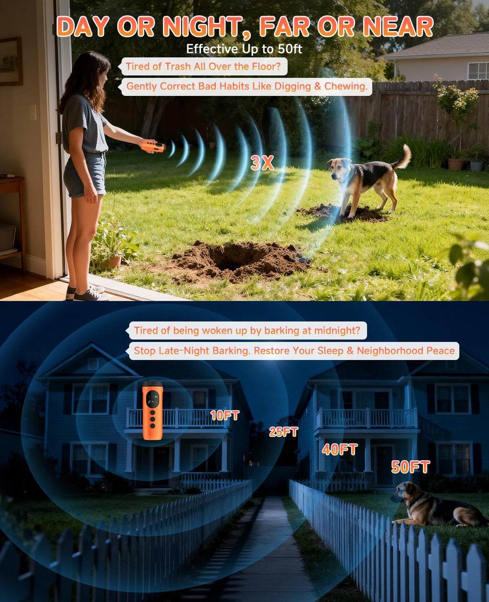 ATESON neighbor-dog-solution demonstrates distant barking management outside