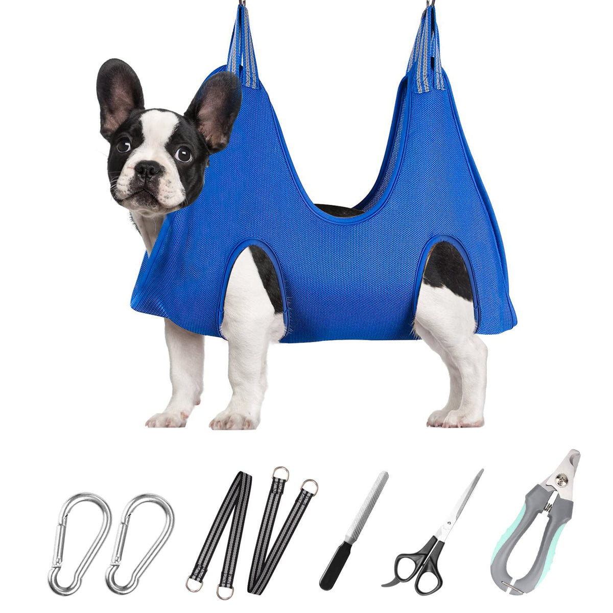 ATESON Pet Grooming Hammock main view shows compact, breathable design for small pets.