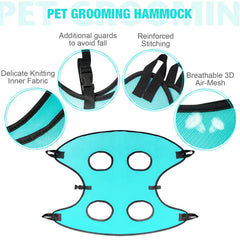 ATESON Soft mesh grooming hammock provides breathable comfort during baths